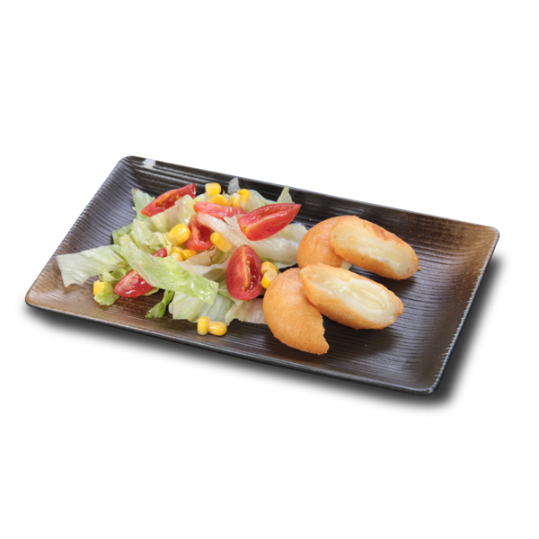【揚げ餅サラダ】の背景白抜き飲食店向きフォトグラフ。ファイルサイズ約 47.4MB、5184 * 5184 ピクセルの切り抜き済みのPSDファイルです。【一部の素材にはシャドウレイヤーが含まれており、Photoshopなどの写真編集ソフトでレイヤーの表示・非表示を自由に切り替えられます】