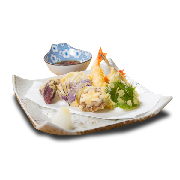 【天ぷら盛り合わせ】の背景抜き加工済み飲食店向きフォトグラフ。ファイルサイズ約 46.4MB、5184 * 5184 ピクセルの切り抜き済みのPSDファイルです。【一部の素材にはシャドウレイヤーが含まれており、Photoshopなどの写真編集ソフトでレイヤーの表示・非表示を自由に切り替えられます】