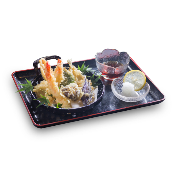 【海老の天ぷらもり】のカットアウト食品写真。ファイルサイズ約 46.4MB、5315 * 5315 ピクセルの切り抜き済みのPSDファイルです。【一部の素材にはシャドウレイヤーが含まれており、Photoshopなどの写真編集ソフトでレイヤーの表示・非表示を自由に切り替えられます】