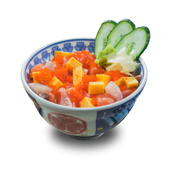【サーモンとカニの混ぜご飯】の背景切り取り処理済み商用可能飲食店向きフォトグラフ。ファイルサイズ約 18.0MB、2800 * 2800 ピクセルの切り抜き済みのPSDファイルです。【一部の素材にはシャドウレイヤーが含まれており、Photoshopなどの写真編集ソフトでレイヤーの表示・非表示を自由に切り替えられます】