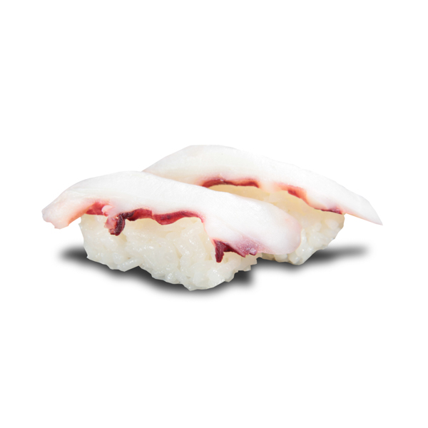 【たこ寿司二貫】の背景白抜き食べ物ストックフォト。ファイルサイズ約 23.7MB、5184 * 5184 ピクセルの切り抜き済みのPSDファイルです。【一部の素材にはシャドウレイヤーが含まれており、Photoshopなどの写真編集ソフトでレイヤーの表示・非表示を自由に切り替えられます】