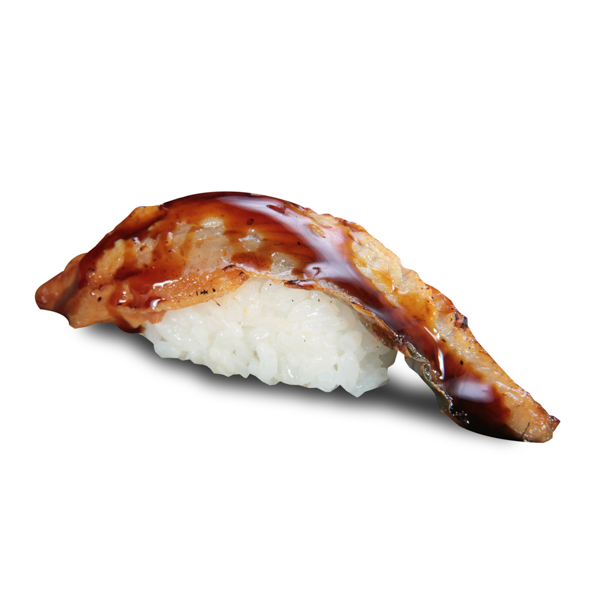 【焼き穴子寿司】の切り抜きフォトグラフ。ファイルサイズ約 18.5MB、4000 * 4000 ピクセルの切り抜き済みのPSDファイルです。【一部の素材にはシャドウレイヤーが含まれており、Photoshopなどの写真編集ソフトでレイヤーの表示・非表示を自由に切り替えられます】