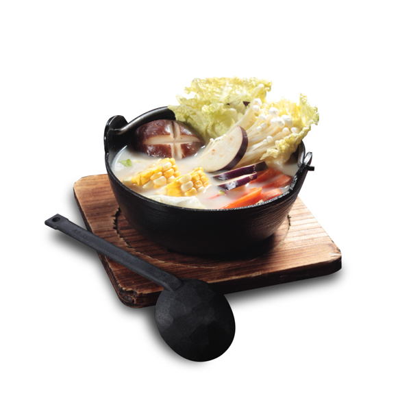 【山菜豚骨スープ】の背景透過処理した食品写真。ファイルサイズ約 28.4MB、4000 * 4000 ピクセルの切り抜き済みのPSDファイルです。【一部の素材にはシャドウレイヤーが含まれており、Photoshopなどの写真編集ソフトでレイヤーの表示・非表示を自由に切り替えられます】