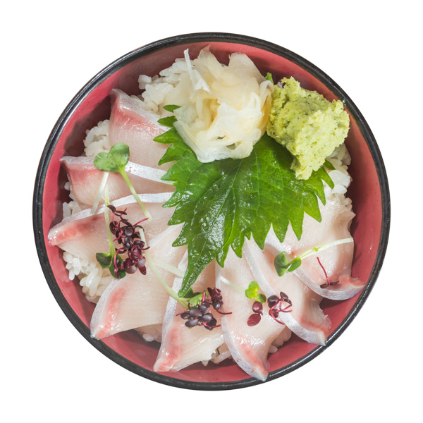 【ブリの刺身丼】の背景切り取り処理済み商用可能メニューデザイン専門影像データ。ファイルサイズ約 48.3MB、3583 * 3583 ピクセルの切り抜き済みのPSDファイルです。【一部の素材にはシャドウレイヤーが含まれており、Photoshopなどの写真編集ソフトでレイヤーの表示・非表示を自由に切り替えられます】